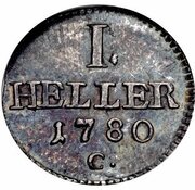 1 Heller - Frederick August III Pattern, Germany, 1779-1799 reverse image