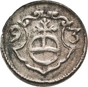1 Pfennig - Christian II, John George I and August, Germany, 1593-1599 reverse image