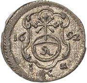 1 Pfennig - John George IV, Germany, 1692 reverse image