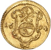 1 Pfennig - John George IV Gold pattern strike, Germany, 1694 reverse image