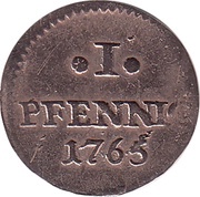 1 Pfennig - Frederick August III, Germany, 1764-1765 reverse image