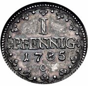 1 Pfennig - Frederick August III Pattern, Germany, 1772-1800 reverse image