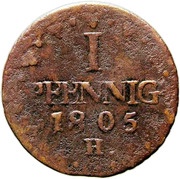 1 Pfennig - Frederick August III, Germany, 1772-1806 reverse image