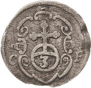 1 Dreier - John George II, Germany, 1669-1679 reverse image