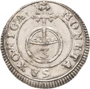1 Dreier - Frederick August I, Germany, 1708-1710 reverse image
