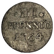 3 Pfennig - Frederick August III, Germany, 1764 reverse image
