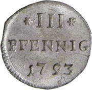 3 Pfennig - Frederick August III, Germany, 1793 reverse image