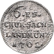 6 Pfennige - Frederick August I, Germany, 1701-1702 reverse image