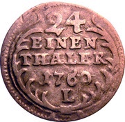 1⁄24 Thaler - Frederick August II, Germany, 1753-1767 reverse image