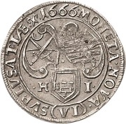 6 Kreuzers - John George II, Germany, 1666 reverse image