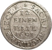 1⁄12 Thaler - John George III, Germany, 1690-1691 reverse image