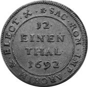 1⁄12 Thaler - John George IV, Germany, 1691-1693 reverse image