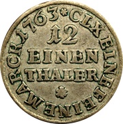 1⁄12 Thaler - Frederick Christian, Germany, 1763 reverse image