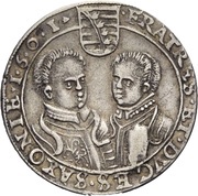 ⅛ Thaler - Christian II, John George I and August, Germany, 1601 reverse image