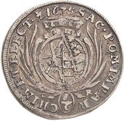 ⅙ Thaler - John George II, Germany, 1675-1680 reverse image