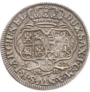 ⅙ Thaler - Frederick August I Cosel-Sechstel, Germany, 1706-1707 reverse image