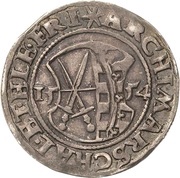 ¼ Thaler - August I, Germany, 1554-1556 reverse image