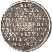¼ Thaler - Christian I Death, Germany, 1591 reverse image