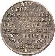 ¼ Thaler - Christian I Death, Germany, 1591 reverse image