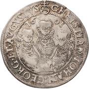 ¼ Thaler - Christian II, John George I and August obverse image