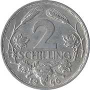 2 Schilling, Austria, 1946-1952 reverse image