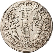 ¼ Thaler - John George I Centenary of the Reformation, Germany, 1617 reverse image