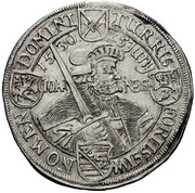¼ Thaler - John George I Augsburg confession, Germany, 1630 reverse image