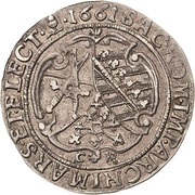 ¼ Thaler - John George II, Germany, 1656-1680 reverse image