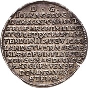 ¼ Thaler - John George II Vicariat, Germany, 1657 reverse image