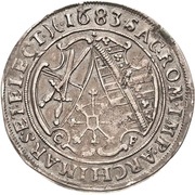 ¼ Thaler - John George III, Germany, 1681-1691 reverse image
