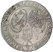 ⅓ Thaler - John George II, Germany, 1666-1668 reverse image