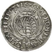 ⅓ Thaler - John George II, Germany, 1675-1690 reverse image