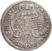 ⅓ Thaler - John George IV, Germany, 1693-1694 reverse image