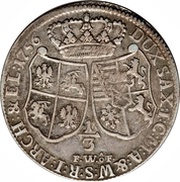 ⅓ Thaler - Frederick August II, Germany, 1763 reverse image