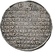 ½ Thaler - John George II Vicariat, Germany, 1657-1658 reverse image