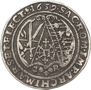 ½ Thaler - John George II Dicker Halbtaler, Germany, 1659-1660 reverse image