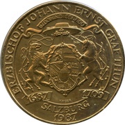 20 Schilling Accession of Arcbishop Johann E. Graf Thun, Austria, 1987-1993 reverse image
