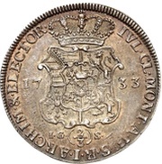 ⅔ Thaler - Frederick August II, Germany, 1733 reverse image