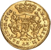 ¼ Ducat - Frederick August II Vicariat, Germany, 1735-1743 reverse image
