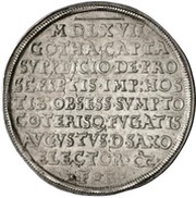 1 Thaler - August Conquest of Gotha, Germany, 1567 reverse image