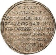 1 Thaler - August Conquest of Gotha, Germany, 1567 reverse image