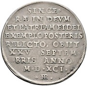 1 Thaler - Christian I Death, Germany, 1591 reverse image