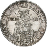 1 Thaler - John George I Centenary of the Reformation, Germany, 1617 reverse image