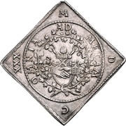 1 Thaler - John George I Klippe; Wedding of Marie Elisabeth and Frederick III, Germany, 1630 reverse image