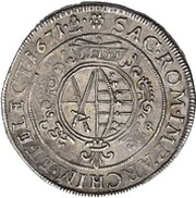 1 Thaler - John George II Wechseltaler, Germany, 1670-1671 reverse image