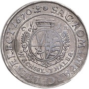 1 Thaler - John George II Wechseltaler, Germany, 1670-1671 reverse image