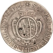 1 Thaler - John George II Wechseltaler, Germany, 1671 reverse image