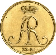 32 Groschen - Frederick August I Gold pattern strike; Schmetterlingstaler/Speziesreichstaler obverse image