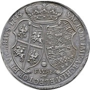 1 Thaler - Frederick August II, Germany, 1745 reverse image