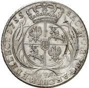 1 Thaler - Frederick August II, Germany, 1755 reverse image